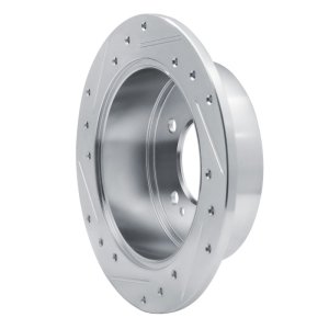 Kia Forte5 Brake Rotor (1) - Rear Right - R1 Concepts - Drilled & Slotted - Silver - `10-`13